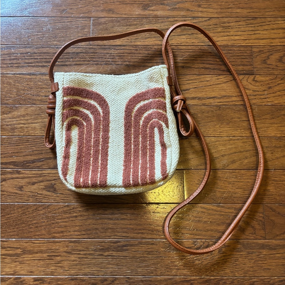 Universal Thread Cream Brown Maroon Embroidered R… - image 1